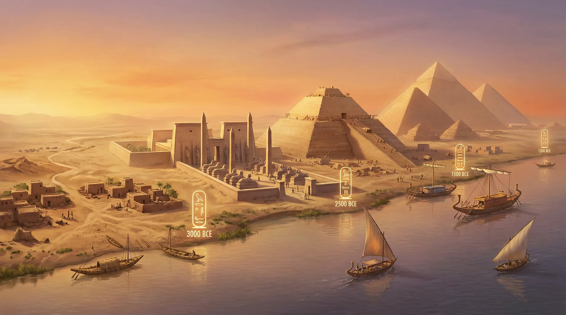 pc蛋蛋 - 神庙发展史尼罗河时间轴全景
